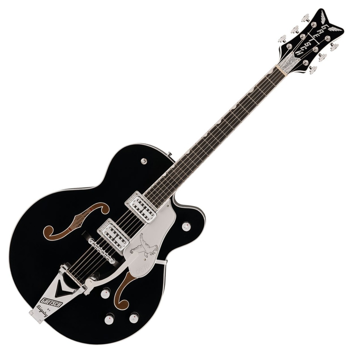 Gretsch Falcon Hollow Body with StringThru Bigsby Chrome Hardware Black