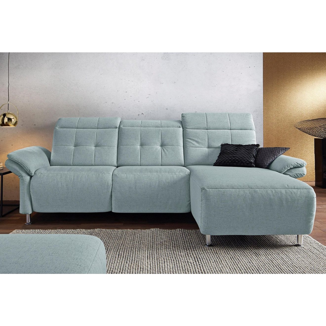 Places of Style Hoekbank Manhattan L-vorm bank met elektrische relaxfunctie, verstelbare armleuningen