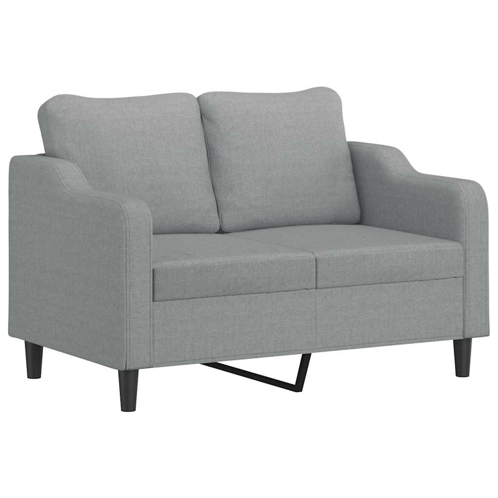 vidaXL 3-delige Loungeset met kussens stof lichtgrijs