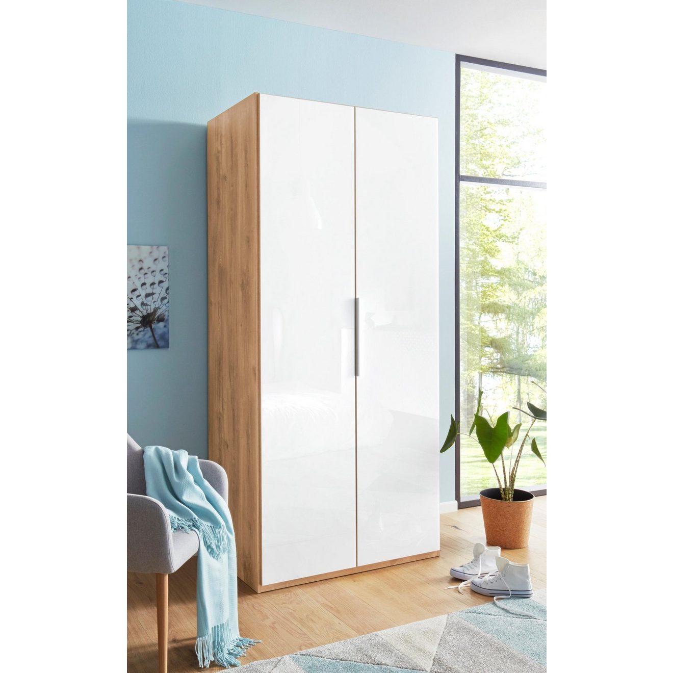 Wimex Kledingkast Level by fresh to go Deuren over het gehele oppervlak met gekleurd glas