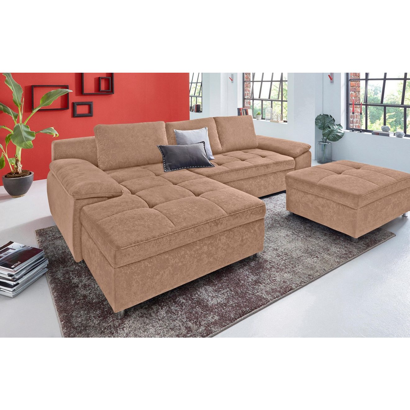 Sit&more Hoekbank Labene L-vorm naar keuze met slaapfunctie en bedkist, ook als xxl-variant