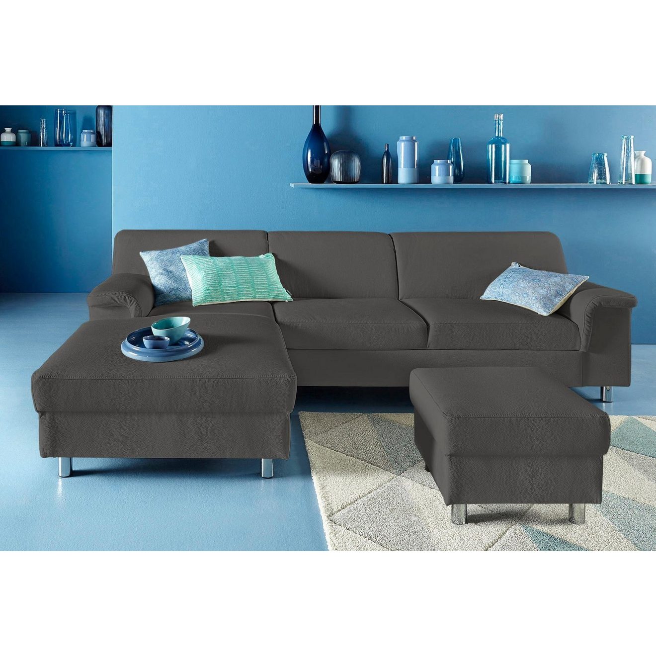 INOSIGN Hoekbank Jamie, modern en elegant, voethoogte 9cm, L-vorm