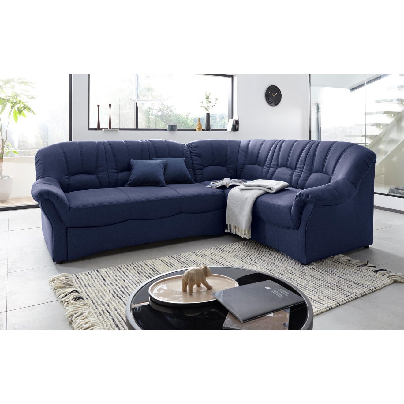 DOMO collection Hoekbank Bahia, tijdloos en elegant, comfortabele armleuningen, L-vorm