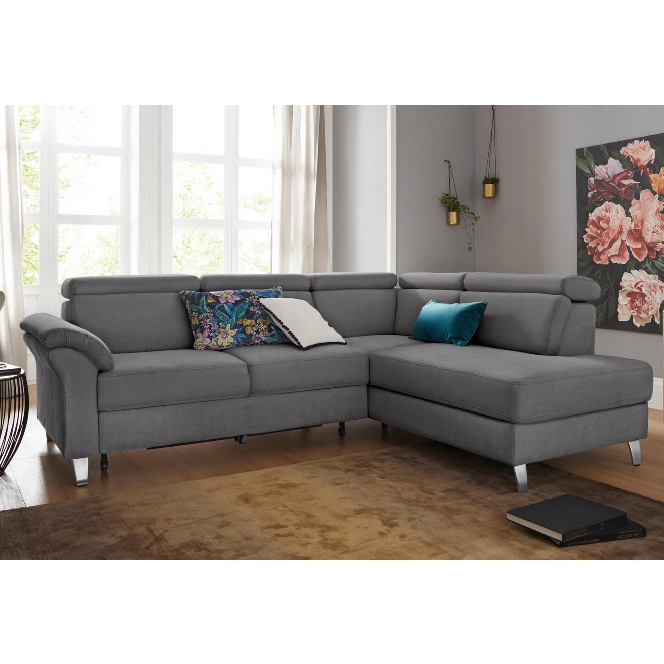 Sit&more Hoekbank Arngast L-vorm met verstelbare hoofdsteun en binnenvering