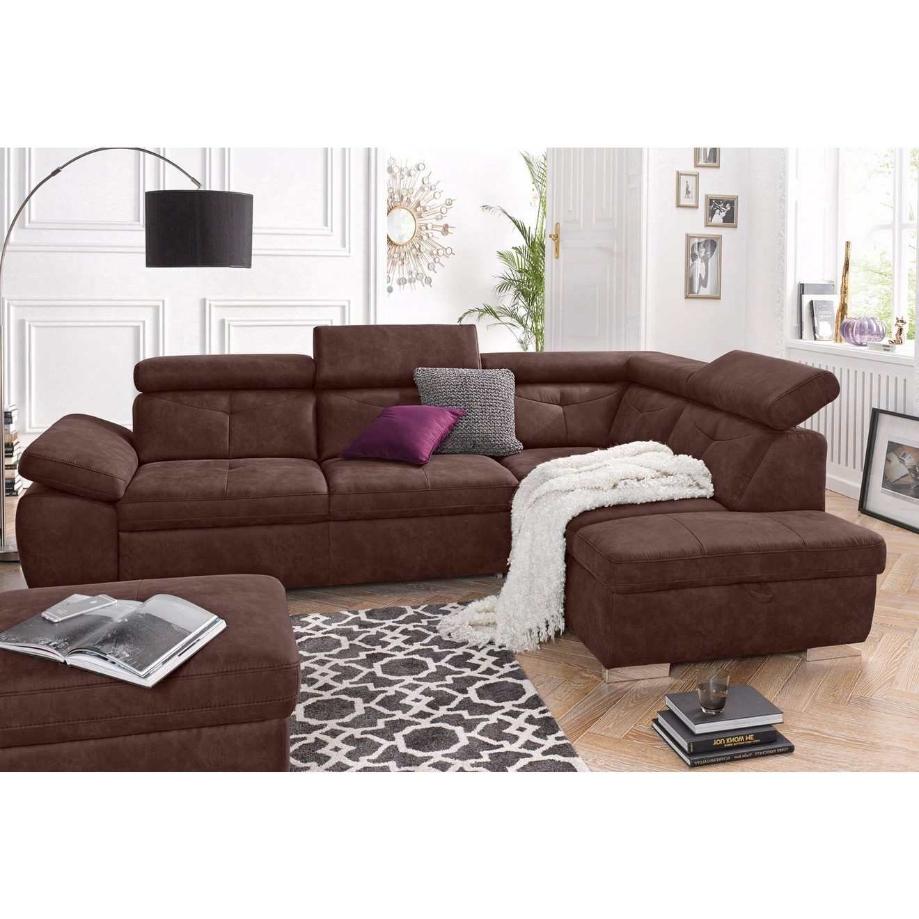 Exxpo - sofa fashion Hoekbank Spring, super comfortabel en comfortabel met arm- en hoofdsteunfunctie