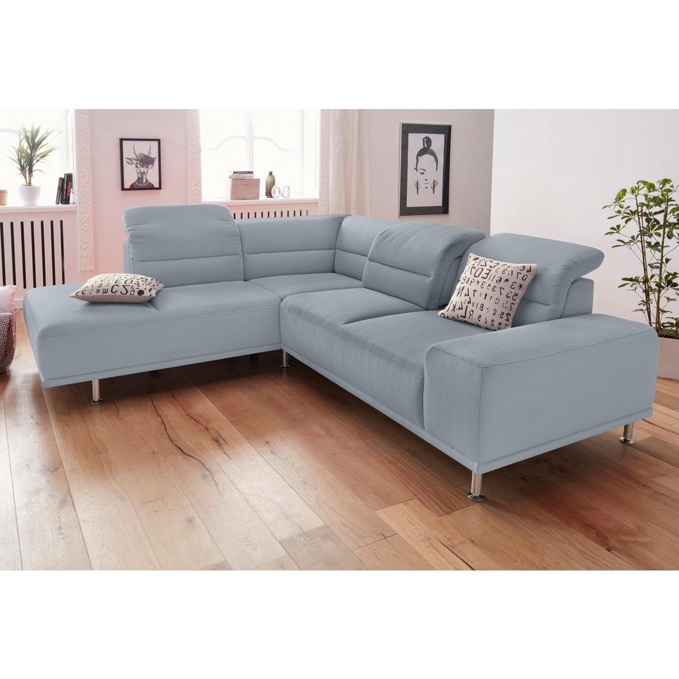 Sit&more Hoekbank Mariola L-vorm met binnenvering en ottomane, inclusief verstelbare zitdiepte