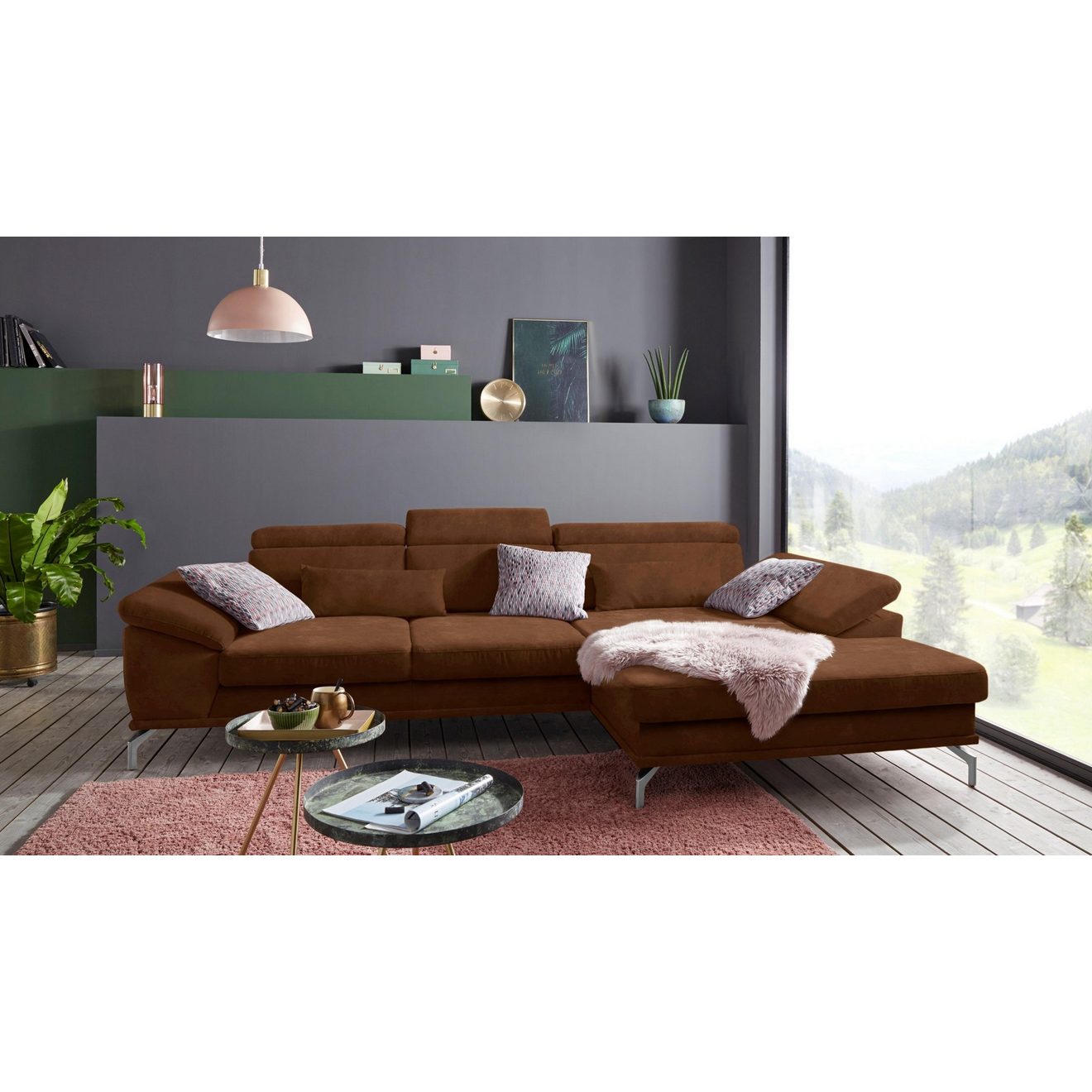 Sit&more Hoekbank Scorpio L-vorm inclusief zitdiepteverstelling, naar keuze met verstelbaar hoofdeind