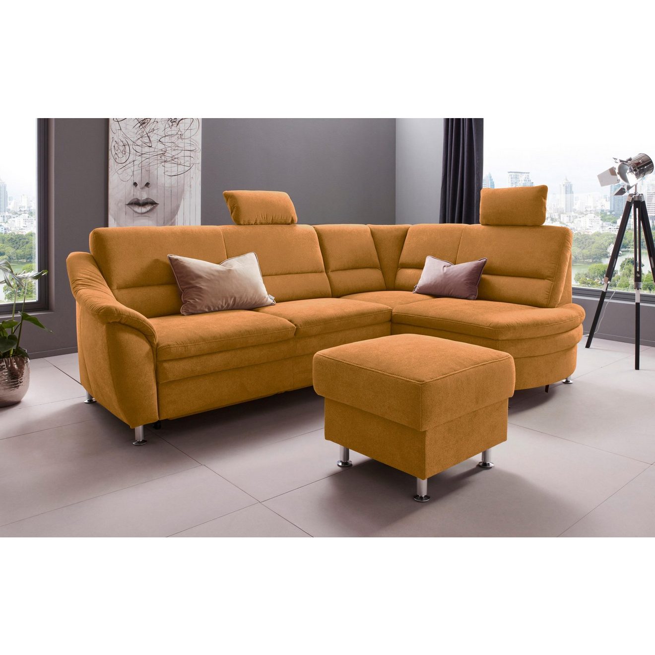 Places of Style Hoekbank Cardoso L-vorm Binnenvering, naar keuze met bed, lade