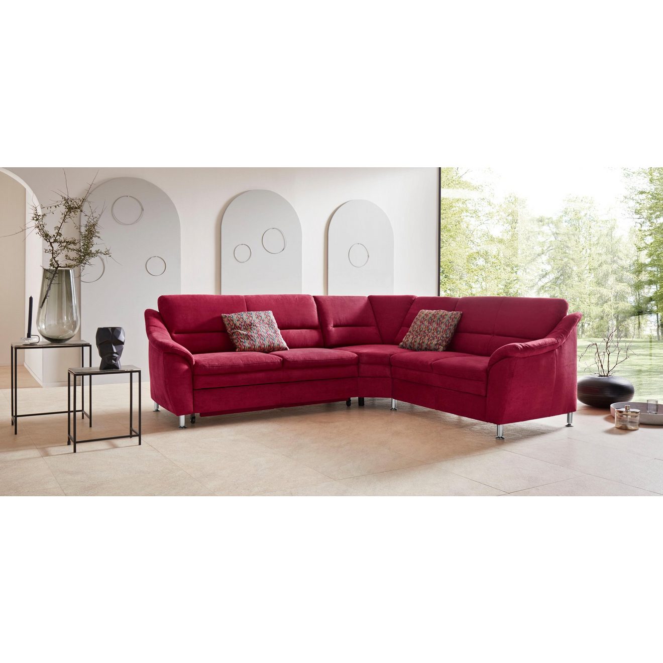 Places of Style Hoekbank Cardoso L-vorm met trapezehoek voor meer zitcomfort, naar keuze ook met slaapfunctie