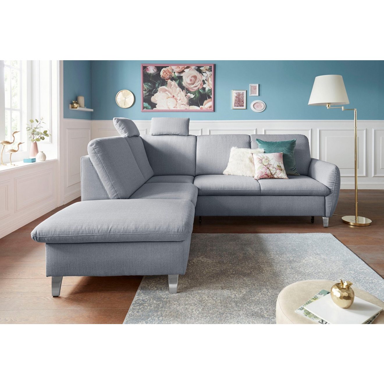 Sit&more Hoekbank Daytona L-vorm met binnenvering, twee hoofdsteunen en naar keuze met slaapfunctie