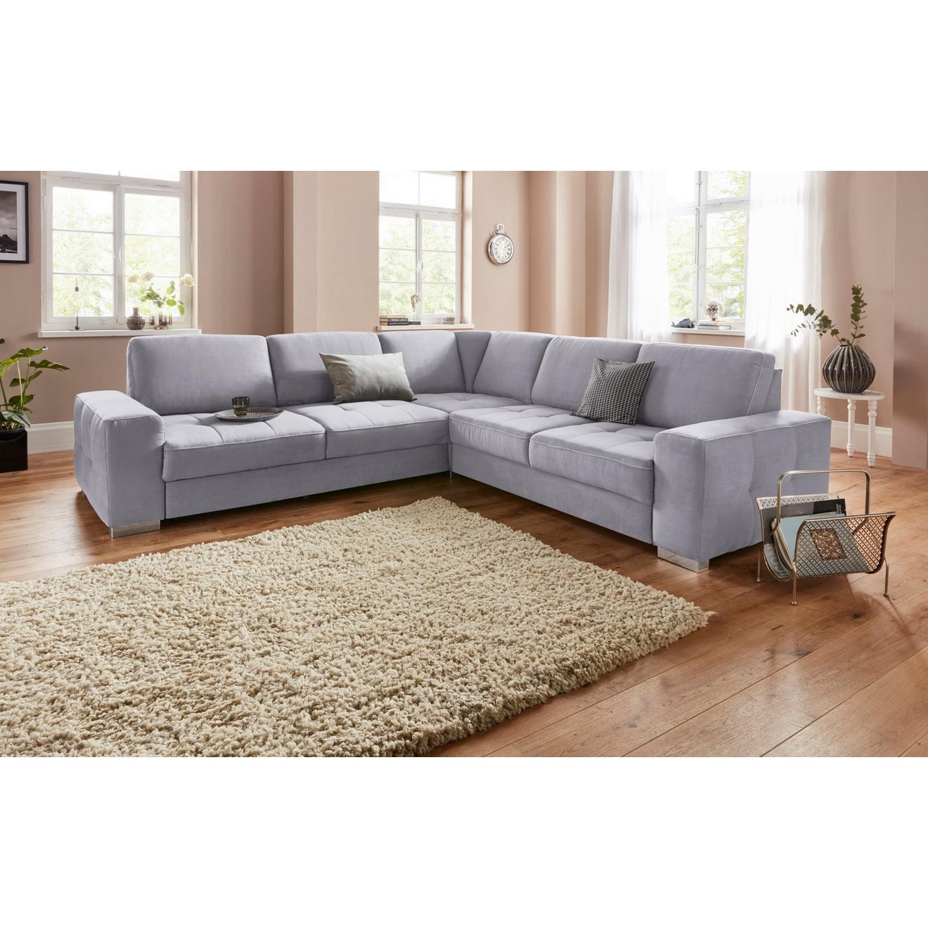 Sit&more Hoekbank Santorini L-vorm met binnenvering en zitdiepteverstelling, naar keuze met slaapfunctie
