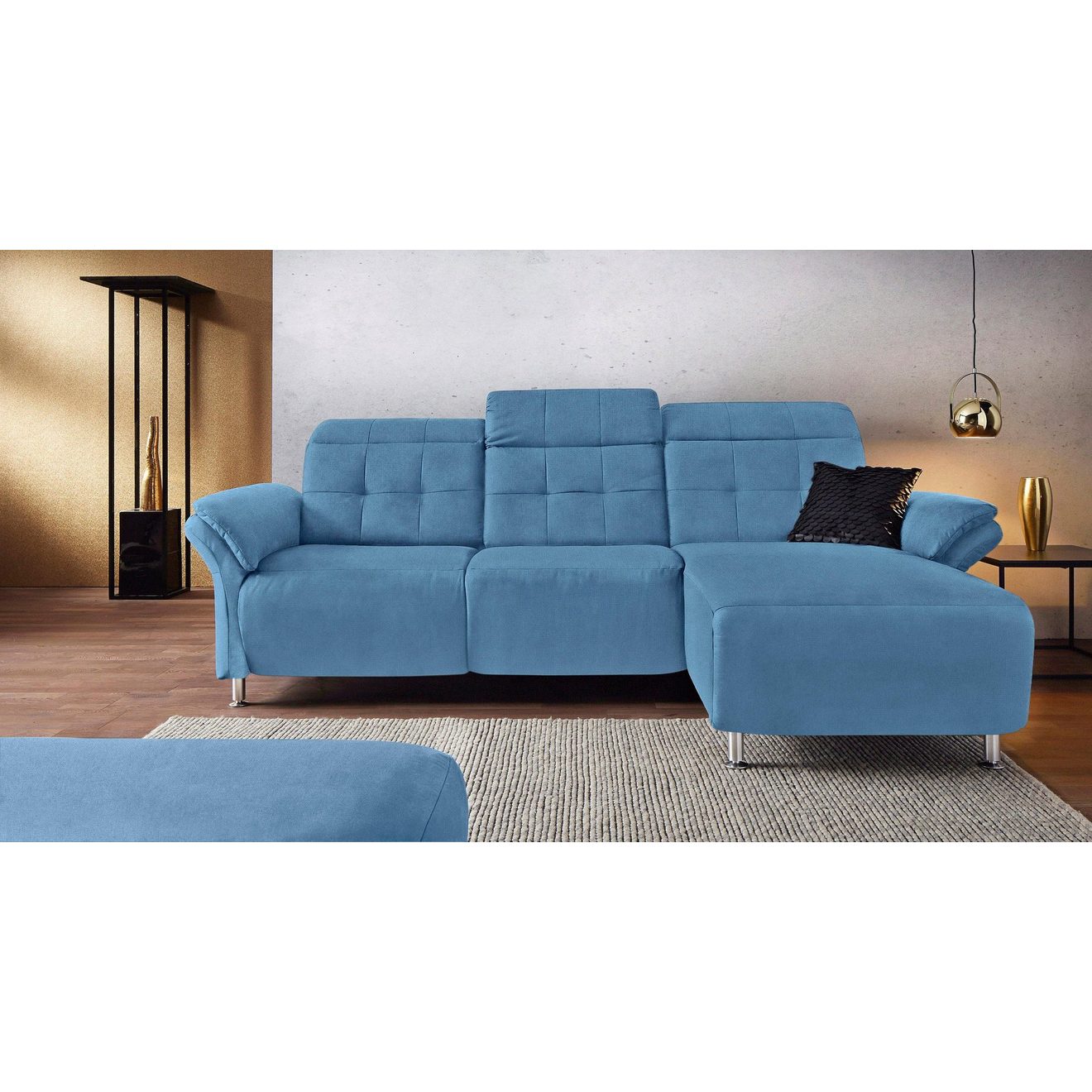 Places of Style Hoekbank Manhattan L-vorm bank met elektrische relaxfunctie, verstelbare armleuningen