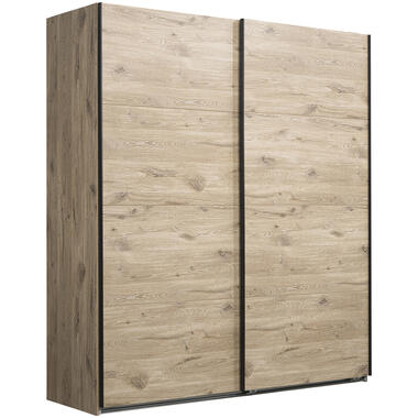 Leen Bakker Schuifdeurkast Dex - eikenkleur - 198x180x64 cm