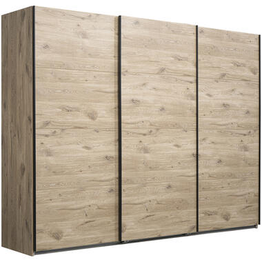 Leen Bakker Schuifdeurkast Dex XL - eikenkleur - 208x270x65 cm