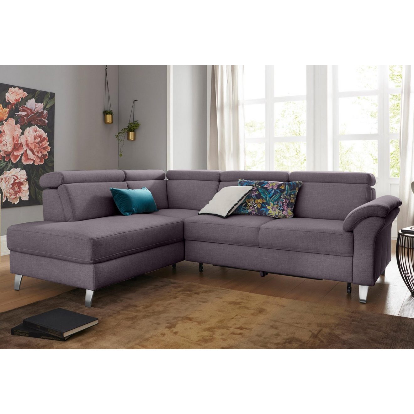 Sit&more Hoekbank Arngast L-vorm met verstelbare hoofdsteun en binnenvering