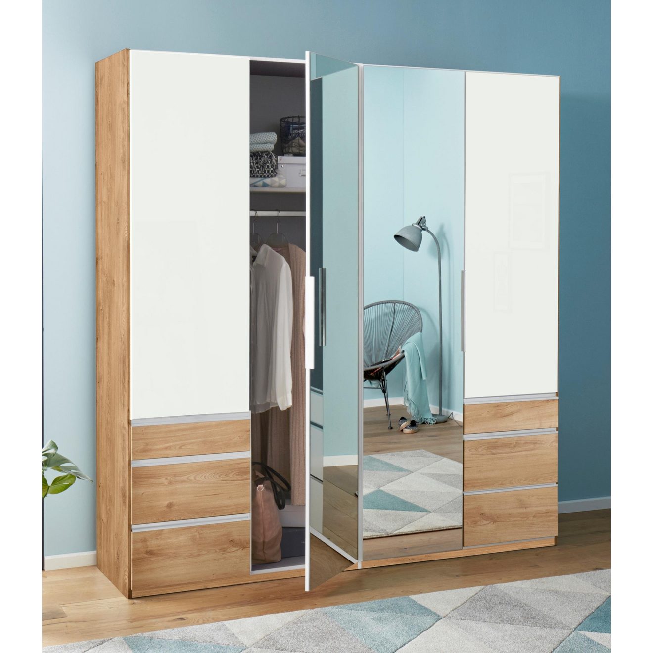 Wimex Kledingkast Level by fresh to go met glas- en spiegeldeuren