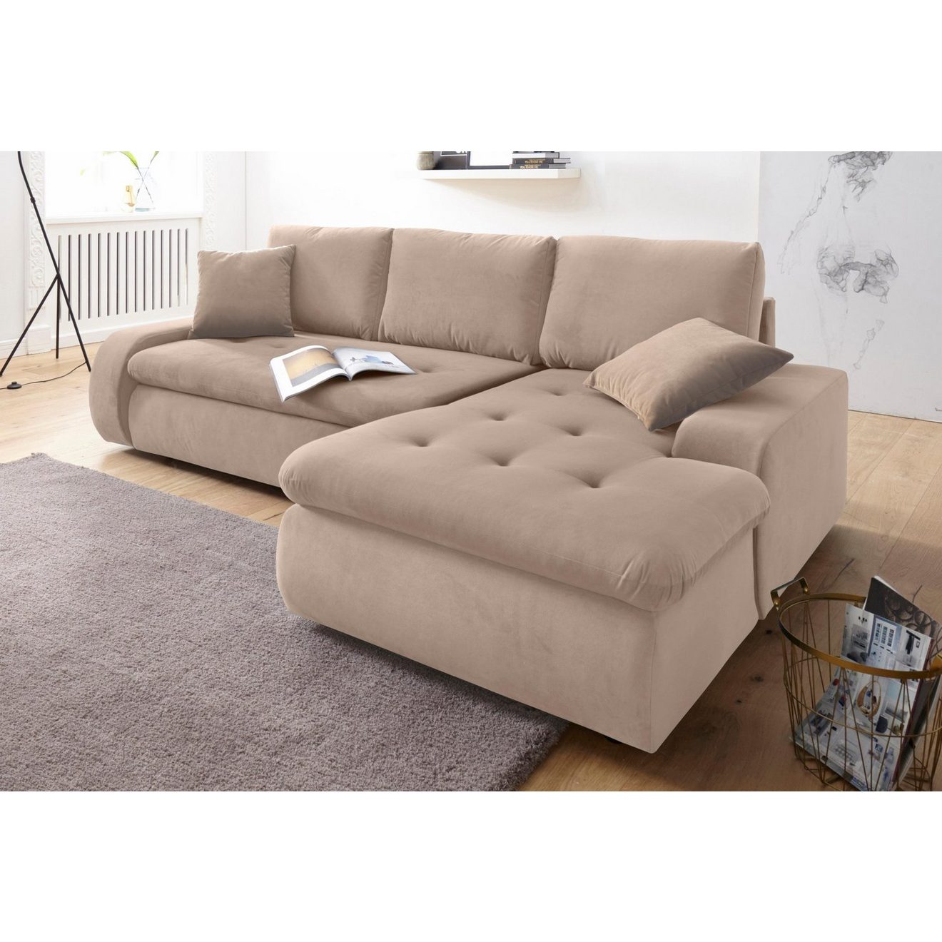 TRENDMANUFAKTUR Hoekbank Indie II, geweldige afwerking, comfortabel en aangenaam om op te zitten