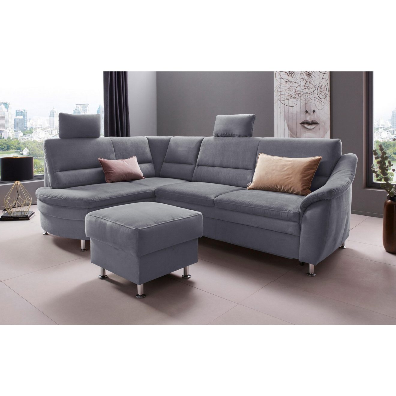 Places of Style Hoekbank Cardoso L-vorm Binnenvering, naar keuze met bed, lade