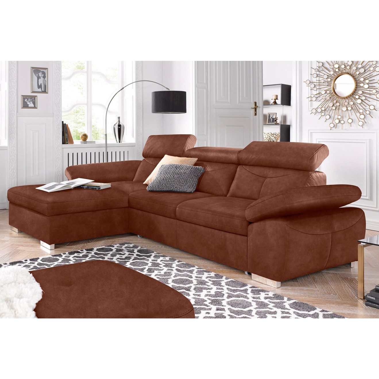 Exxpo - sofa fashion Hoekbank Spring, super comfortabel en comfortabel met arm- en hoofdsteunfunctie