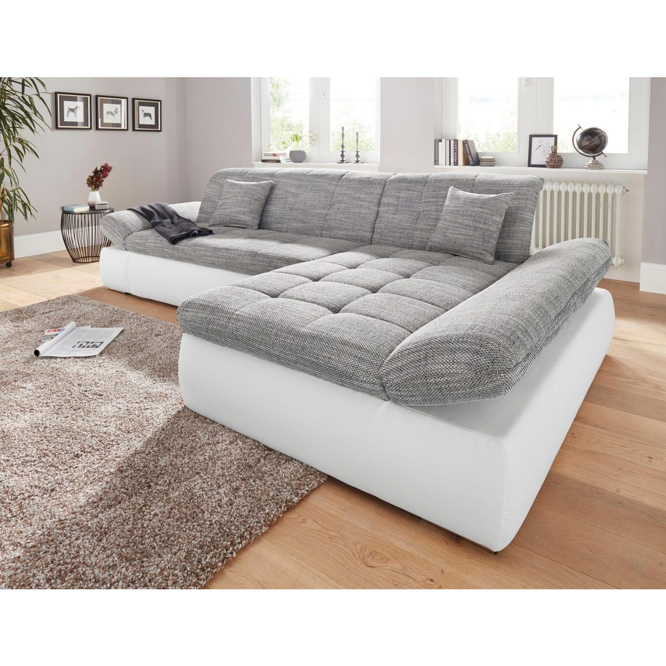 DOMO collection Hoekbank PB Moric optioneel met slaapfunctie en armsteunverstelling U-vorm