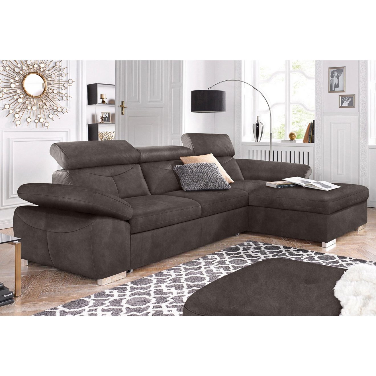 Exxpo - sofa fashion Hoekbank Spring, super comfortabel en comfortabel met arm- en hoofdsteunfunctie
