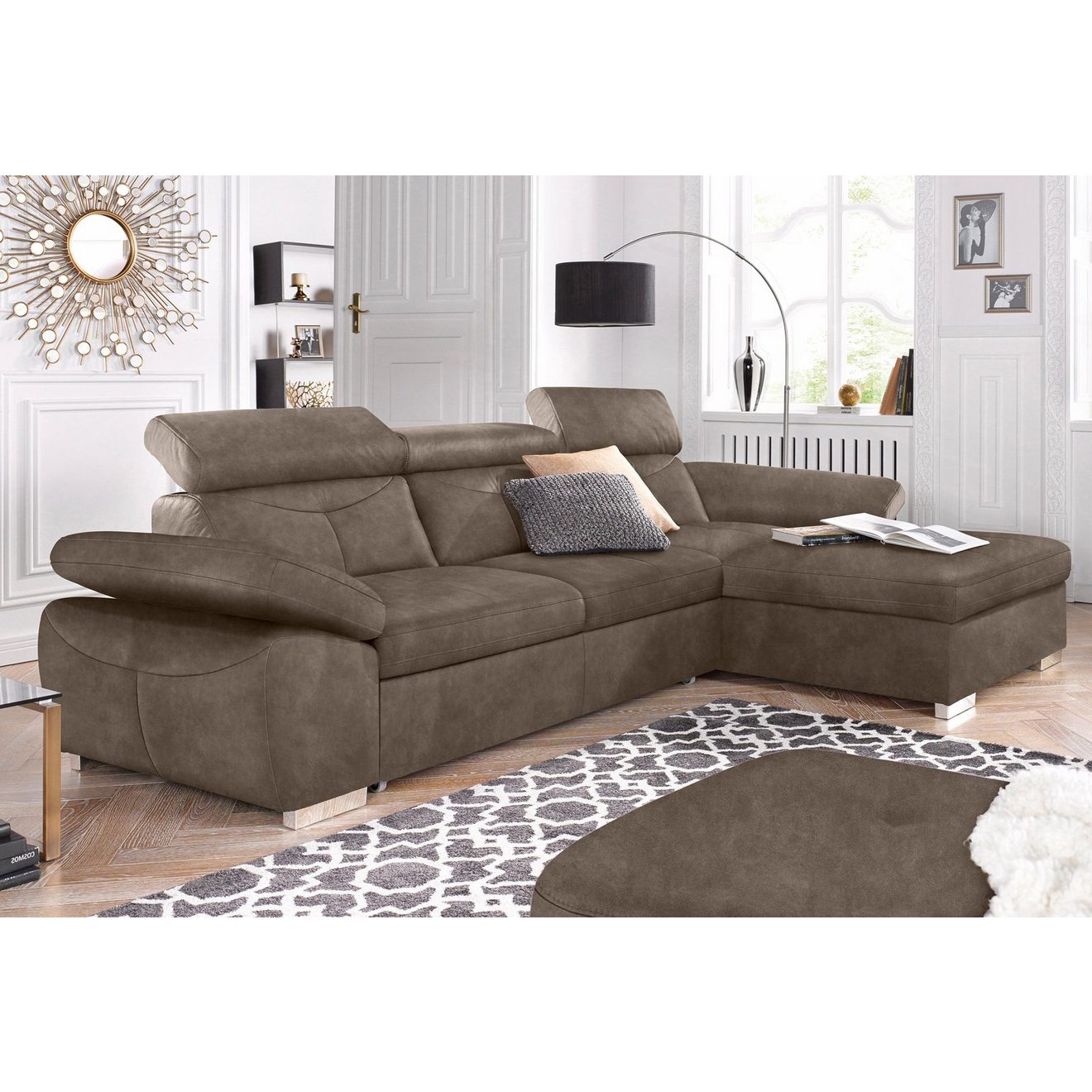 Exxpo - sofa fashion Hoekbank Spring, super comfortabel en comfortabel met arm- en hoofdsteunfunctie