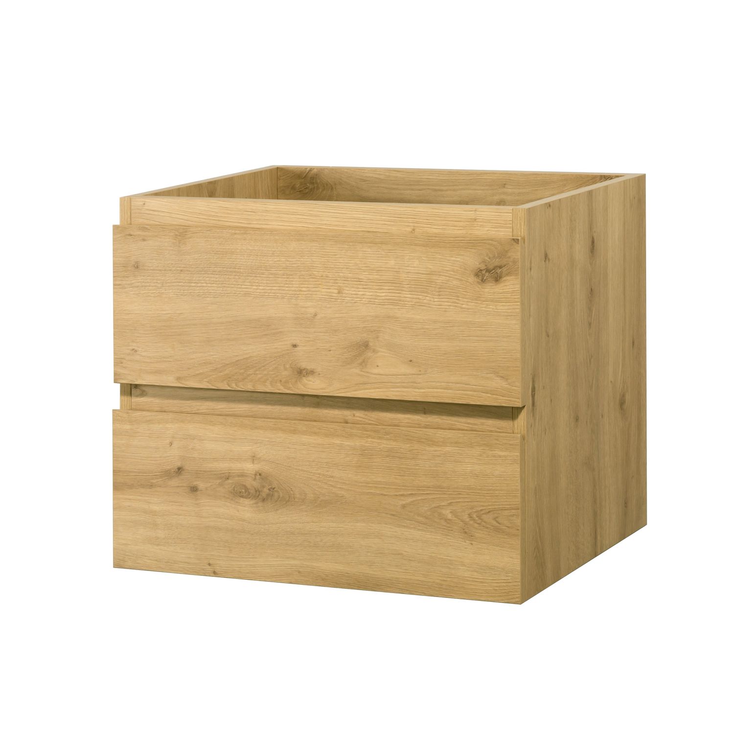 Aquazuro Wastafelonderkast Napoli 60cm 2 Laden Scandinavische Eik