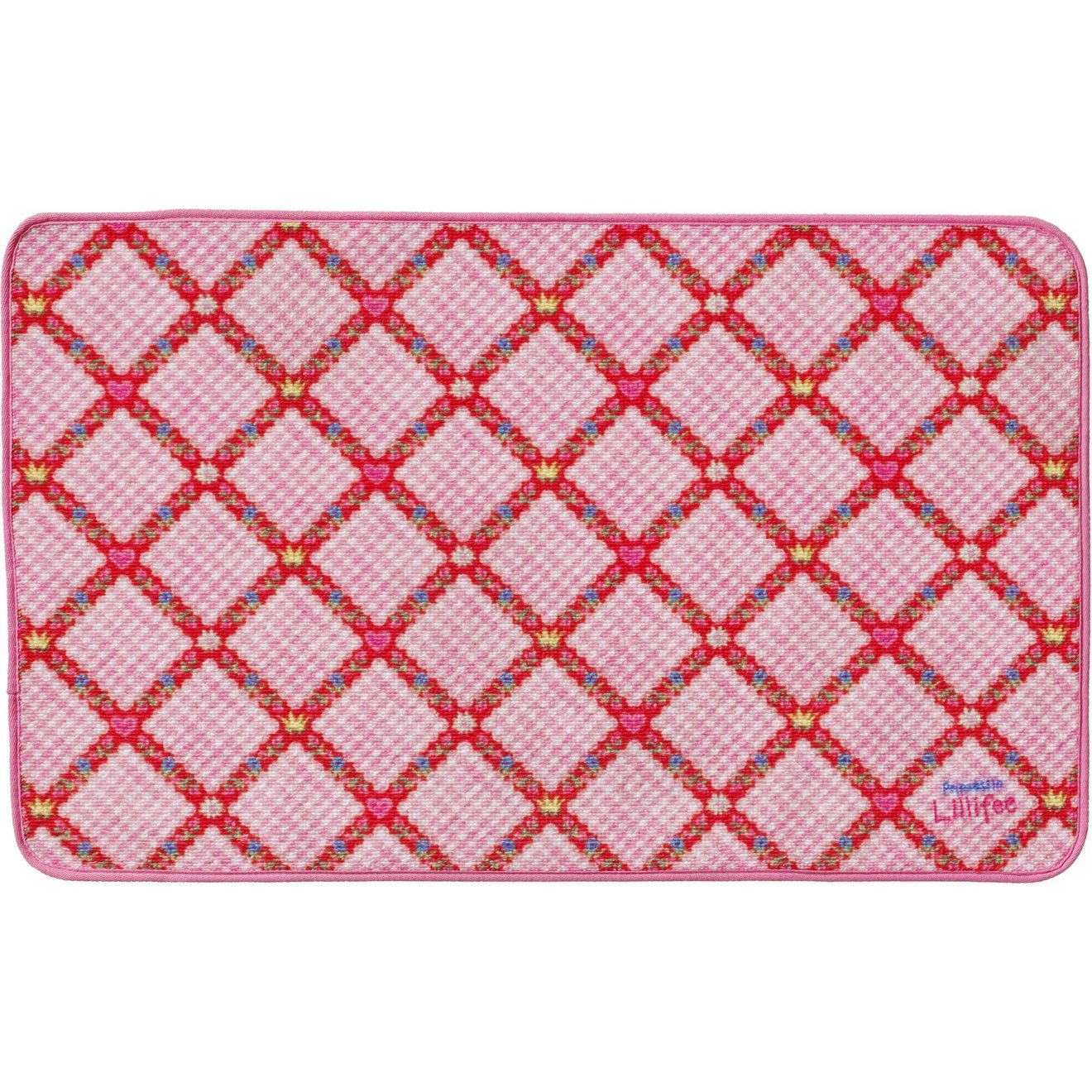 Prinzessin Lillifee Mat LI-104 Inloopmat, gedessineerd platweefsel, geruit, kinderkamer