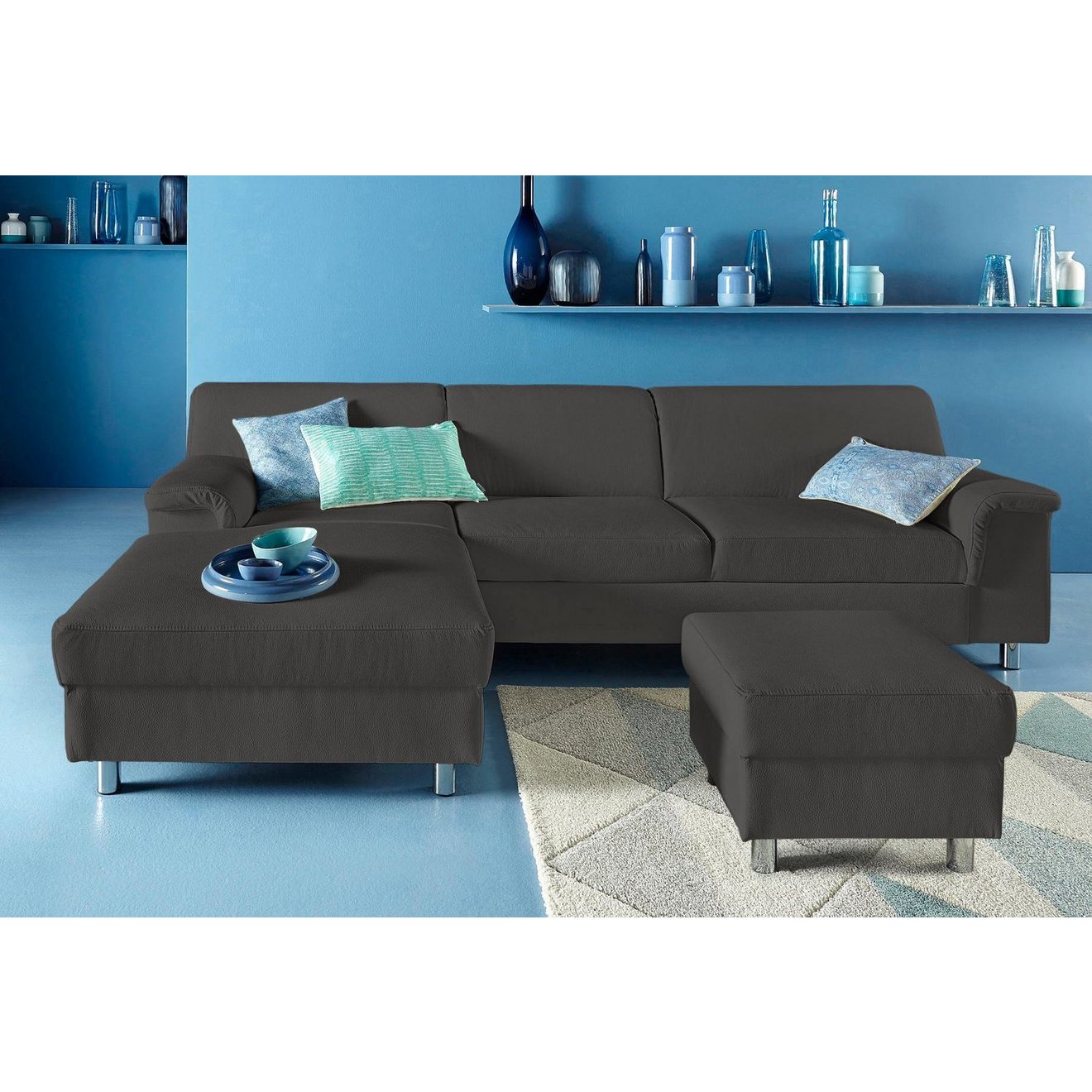 INOSIGN Hoekbank Jamie, modern en elegant, voethoogte 9cm, L-vorm