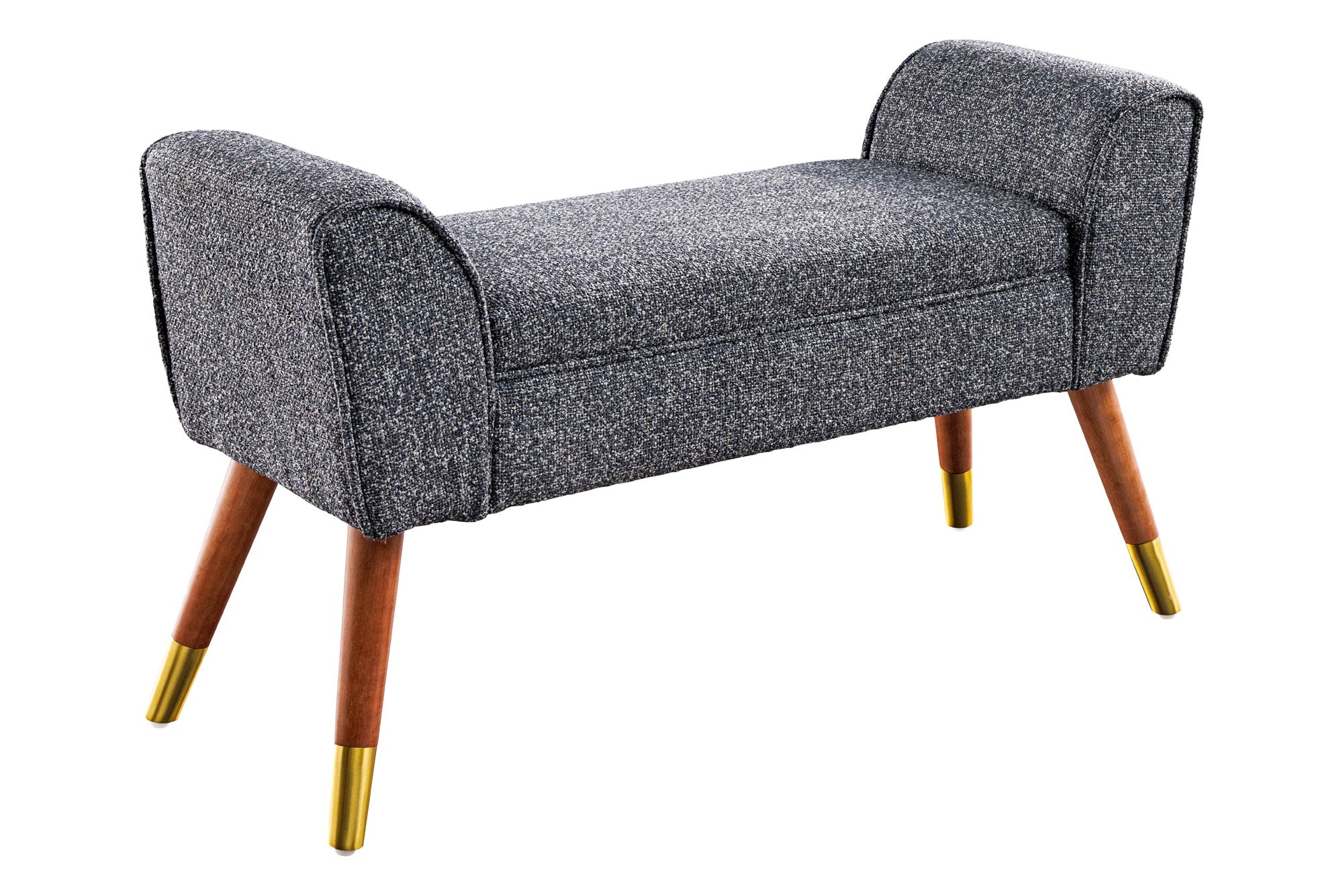 Invicta Interior Bank SCARLETT 90cm bouclé antraciet in retrostijl - 44781