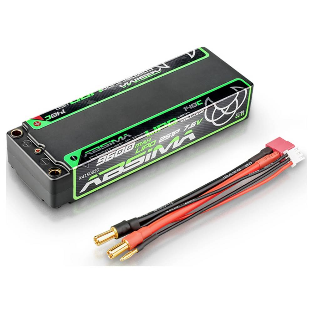 Absima LiPo accupack 7.6 V 9600 mAh Aantal cellen: 2 140 C Hardcase 5 mm, T-stekkers