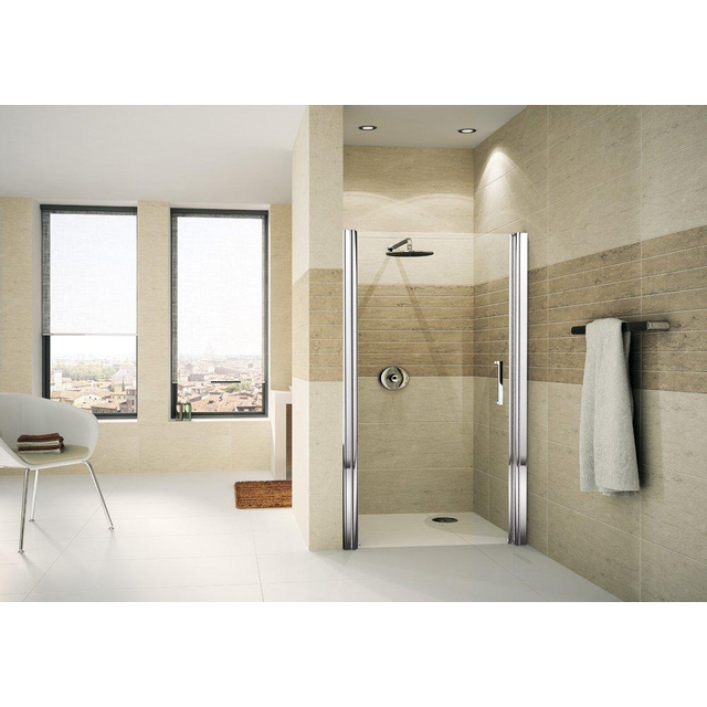 Novellini Giada draaideur voor nis 1B 87 90x195cm rechts wit profiel en helder glas GIADN1B87D1A