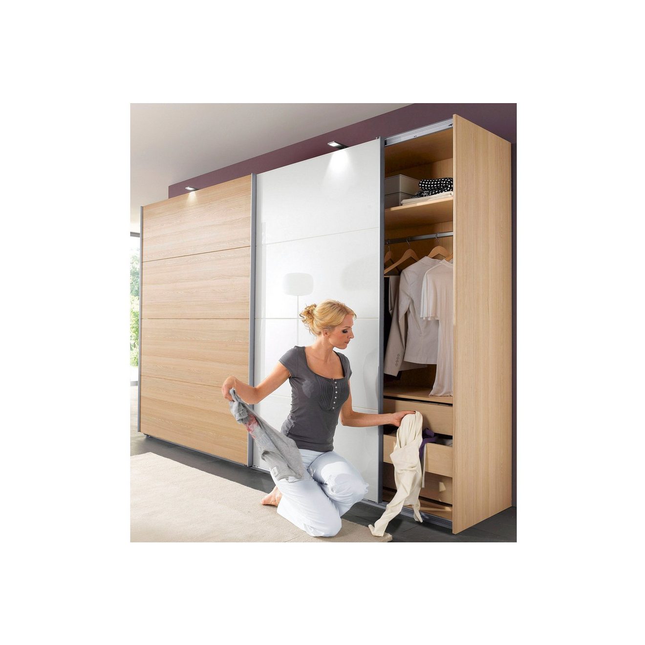 Wimex Zweefdeurkast Easy met gedeeltelijk glas