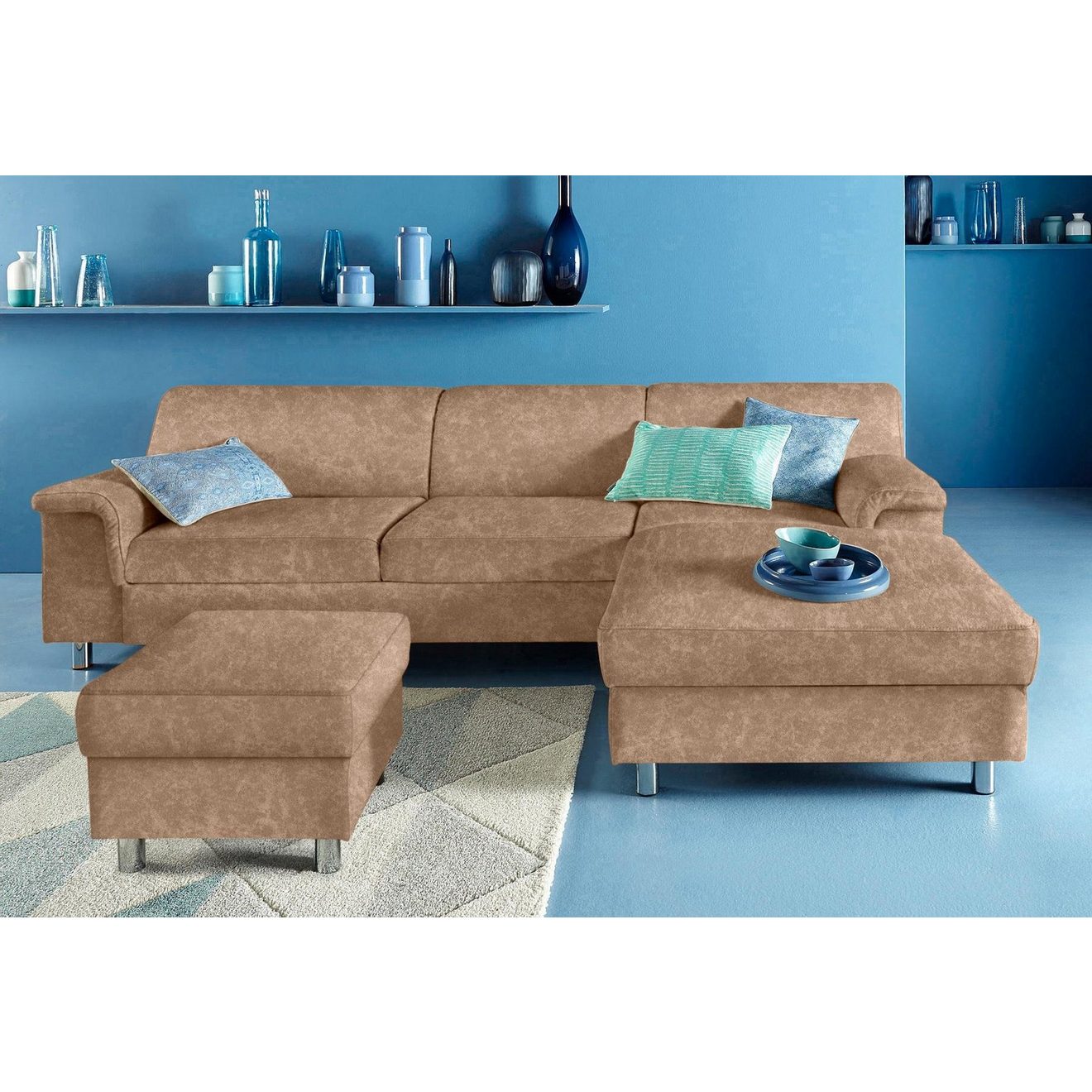 INOSIGN Hoekbank Jamie, modern en elegant, voethoogte 9cm, L-vorm