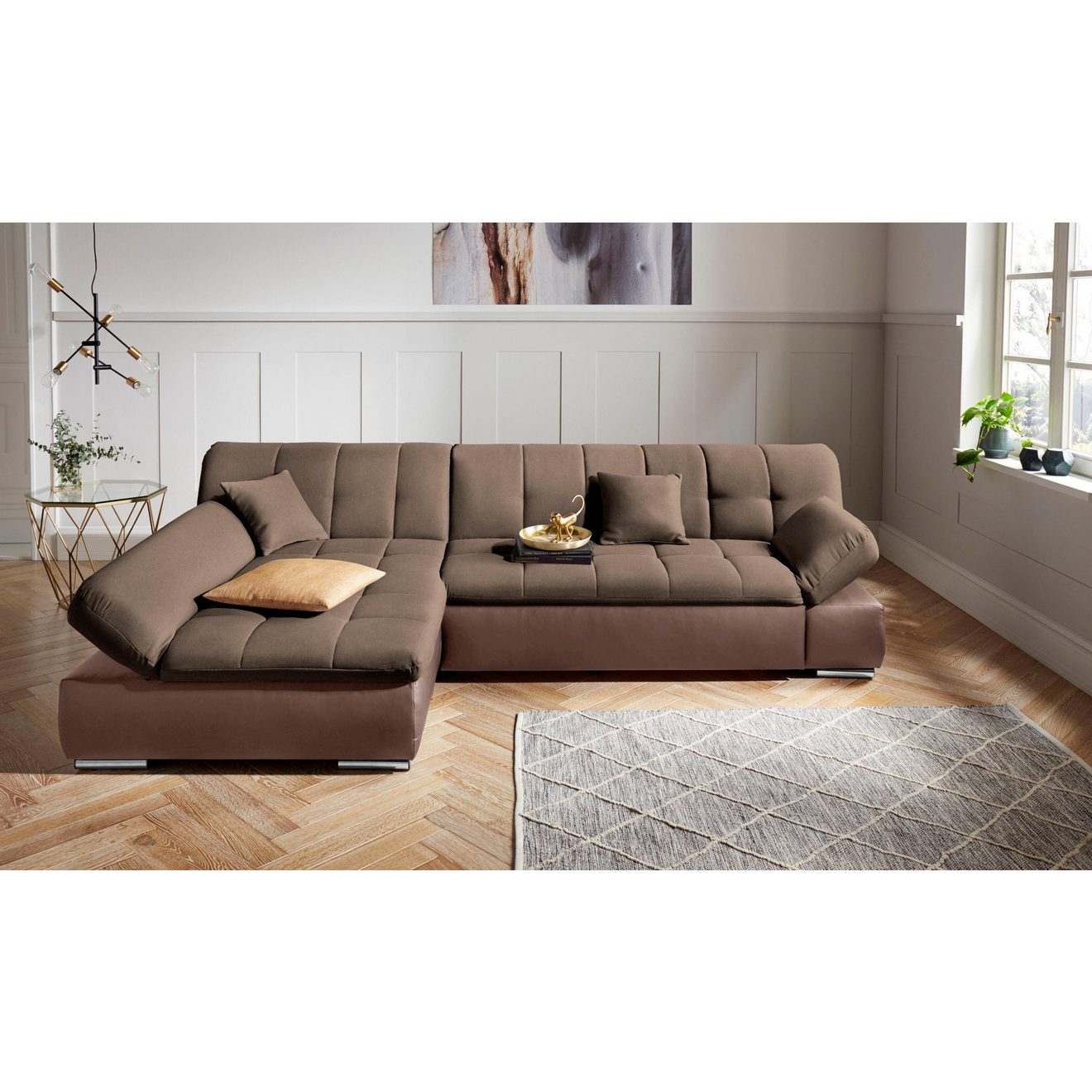 DOMO collection Hoekbank Mona L-vorm optioneel met slaapfunctie