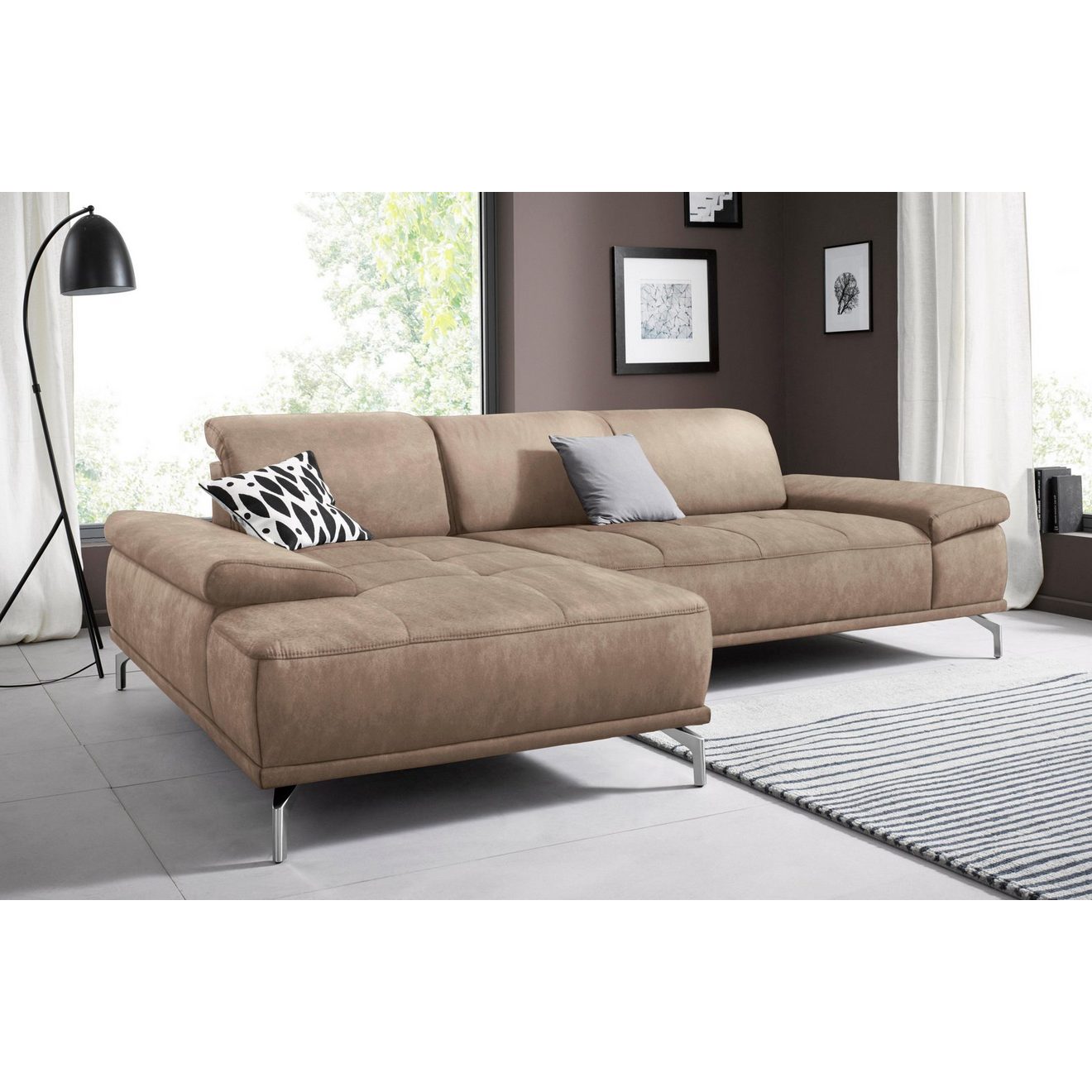 Places of Style Hoekbank Caluna Inclusief zitdiepteverstelling