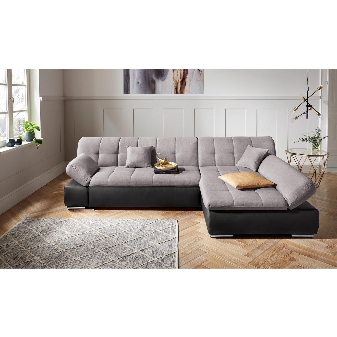 DOMO collection Hoekbank Mona L-vorm optioneel met slaapfunctie