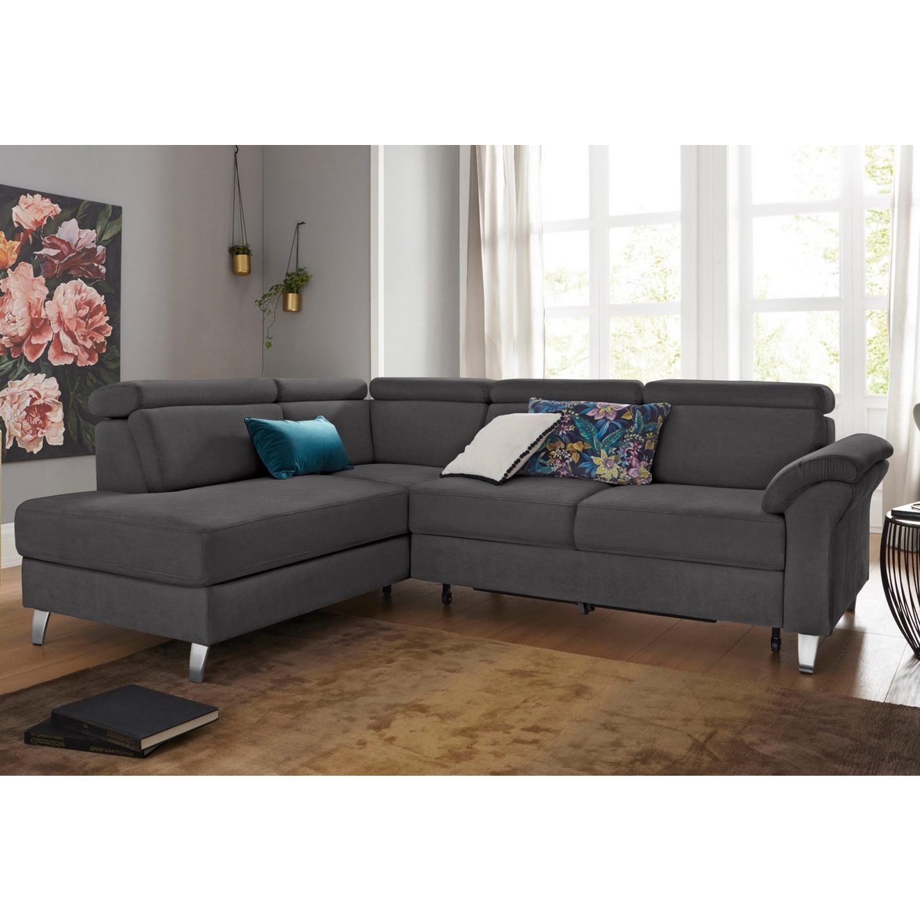 Sit&more Hoekbank Arngast L-vorm met verstelbare hoofdsteun en binnenvering