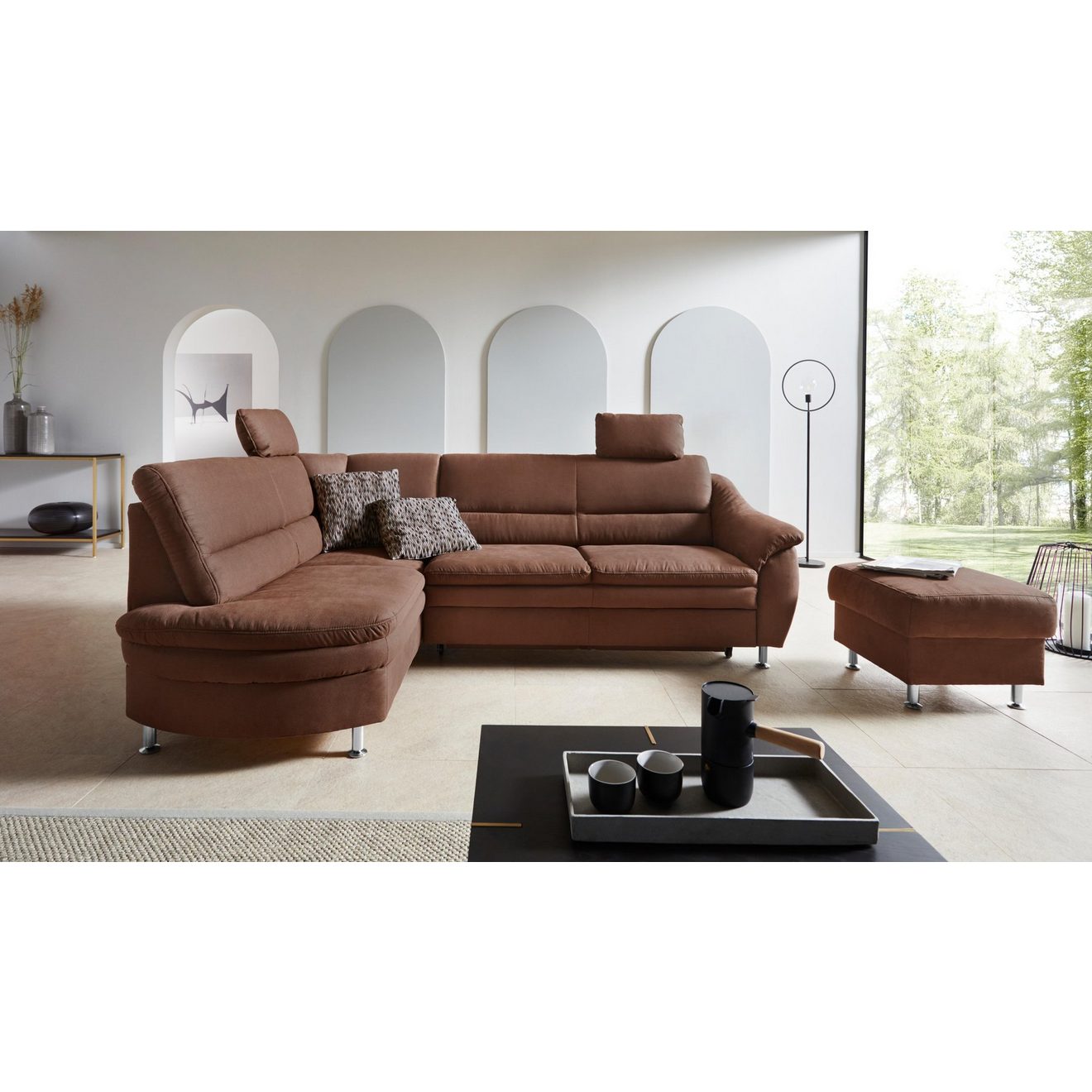 Places of Style Hoekbank Cardoso L-vorm Binnenvering, naar keuze met bed, lade