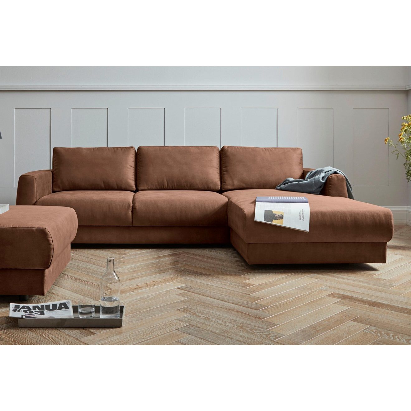 Andas Hoekbank Hobro L-vorm in 3 stofkwaliteiten in vele kleuren, design by morten georgsen (2-delig)
