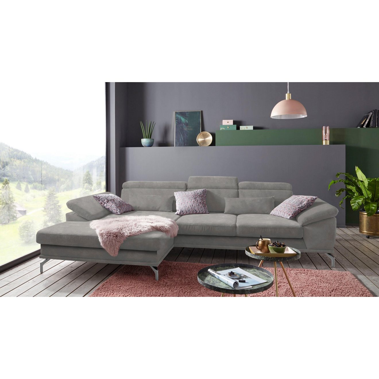 Sit&more Hoekbank Scorpio L-vorm inclusief zitdiepteverstelling, naar keuze met verstelbaar hoofdeind