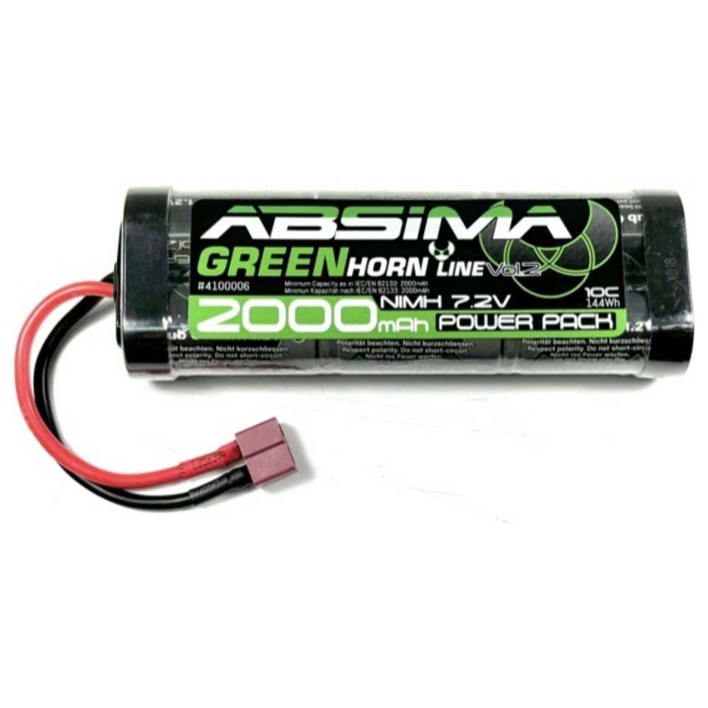 Absima NiMH accupack 7.2 V 2000 mAh Softcase T-stekkers