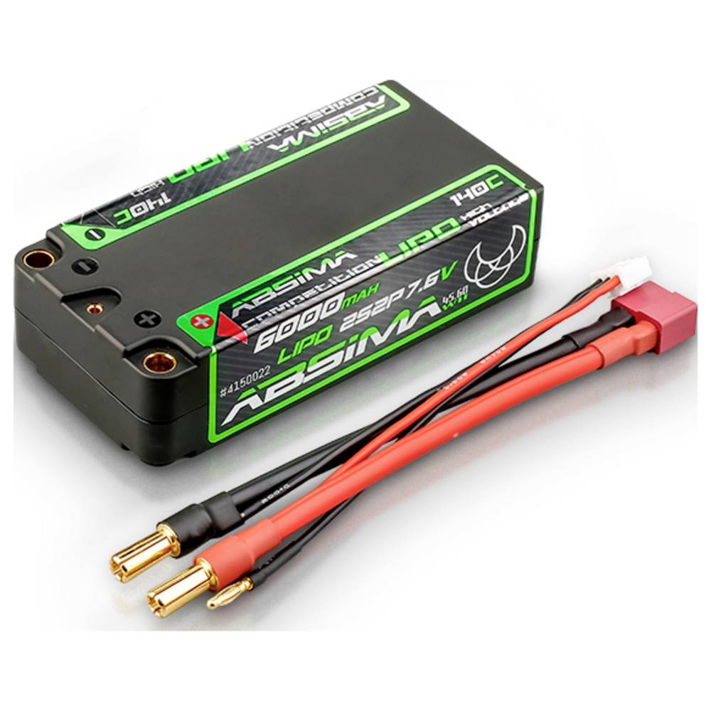Absima LiPo accupack 7.6 V 6000 mAh Aantal cellen: 4 140 C Hardcase 5 mm, T-stekkers