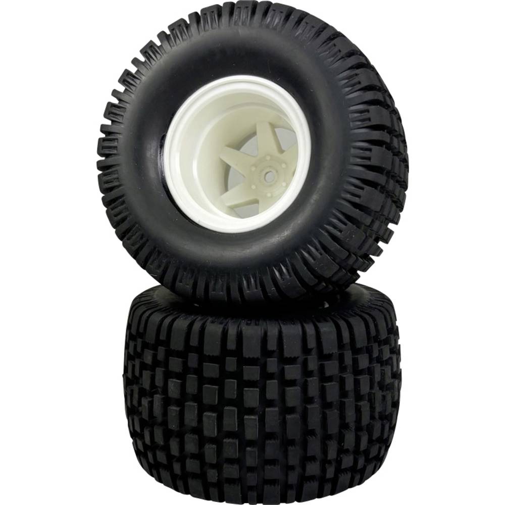 Absima 1:10 Monstertruck Complete wielen Block-Profiel Wit 2 stuk(s)