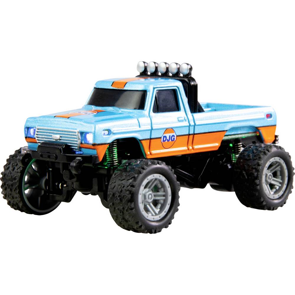 Amewi Oranje Brushed 1:64 RC auto Elektro Monstertruck Achterwielaandrijving RTR 2,4 GHz Met lichteffect, Incl. accu en laadkabel