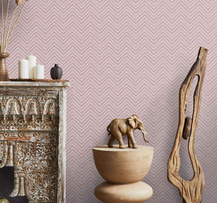 Tenstickers Slaapkamer behang Scandinavische roos visgraatpatroon