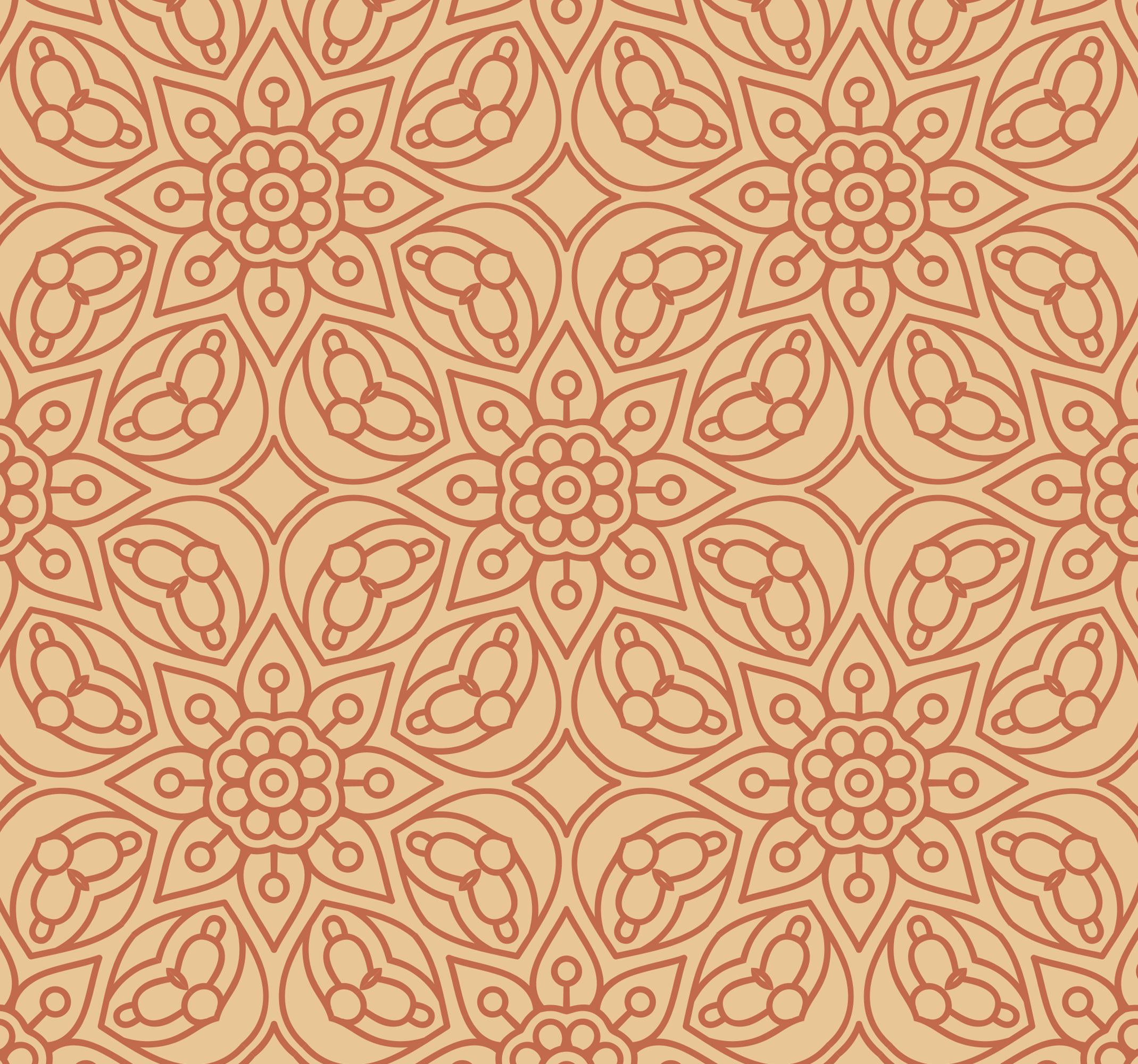 Tenstickers Behang bloemen Vintage mandala-elementen