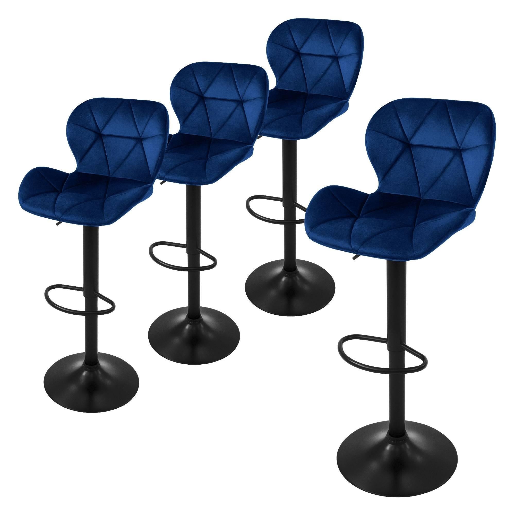 ML-Design Set van 4 barkrukken Leah velvet | 