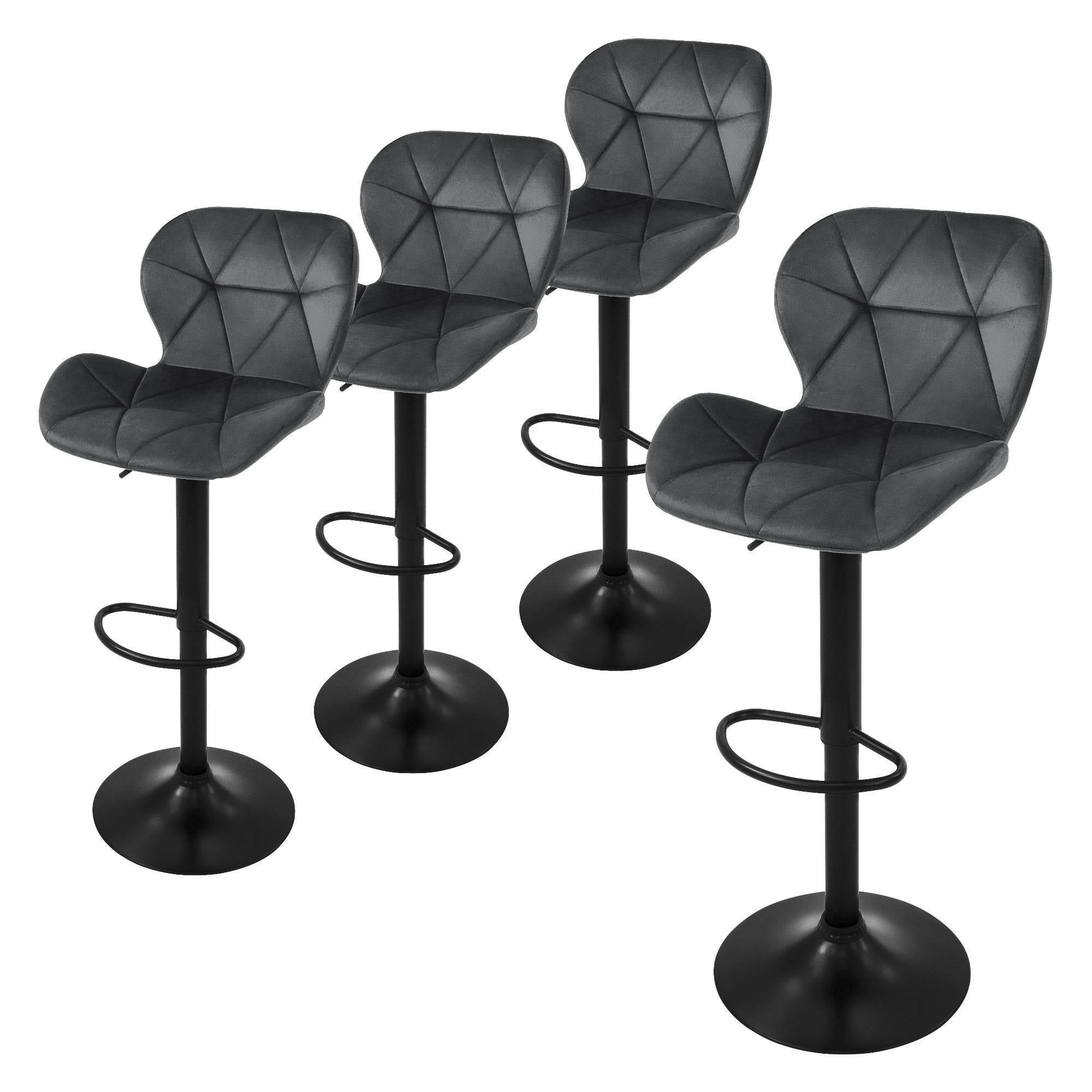 ML-Design Set van 4 barkrukken Leah velvet | 