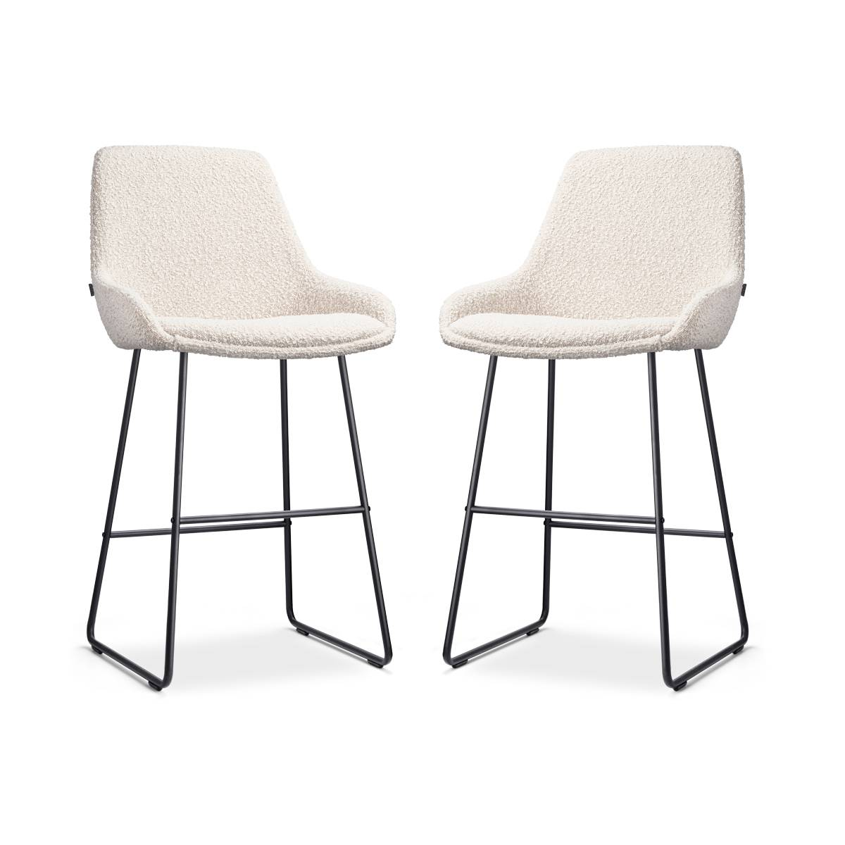 Nolon Set van 2 barstoelen Nino-Isa bouclé | 